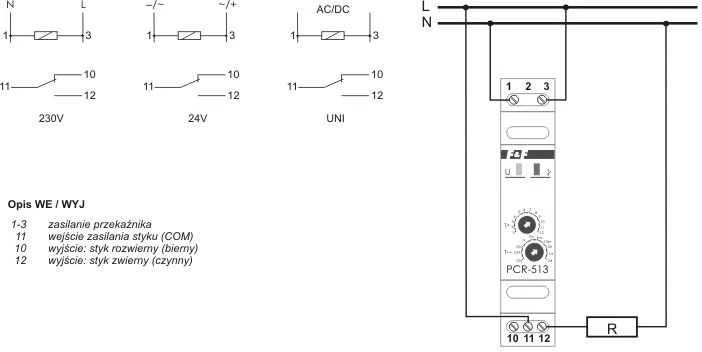 F&F Vienfunkcinė laiko relė 230V 10A - PCR-513