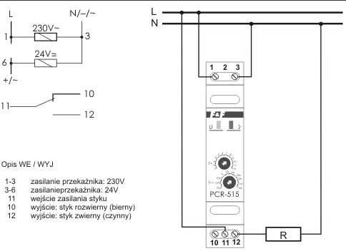F&F Vienos funkcijos laikmatis 24 / 230V 10A - PKR- 515 DIO