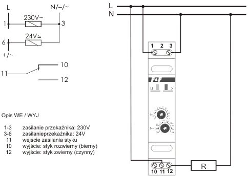 F&F PCA-514 PRZ.CZAS.230V/24V 10A SZYNA 1MOD