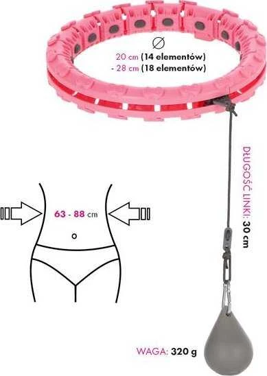 Pink Rožinė FH03 ROŽINĖS HULA APYNĖLIS SU SVORIO IR ATKREIPIMO SKAITIKLIU