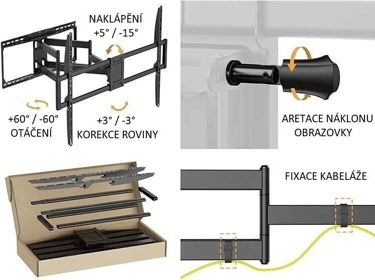 Fiber Mounts Šviesolaidiniai laikikliai Laikiklis TV (FM99)