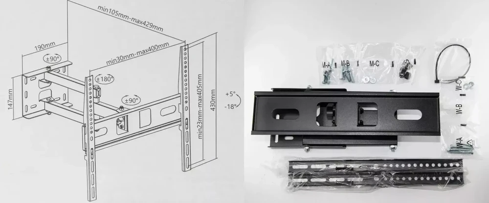Laikiklis Fiber Mounts Składany a sukamasis dr holder TV FM80