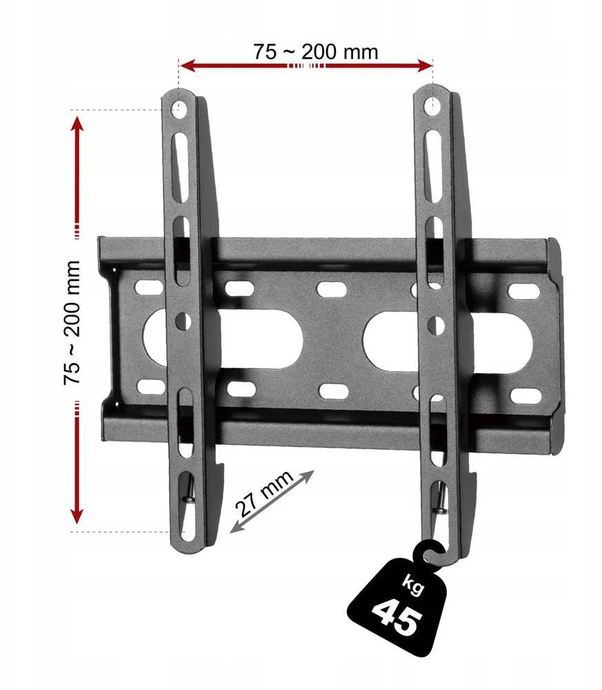 Fiber Mount Fiber Novelty C11F - Tvirtas kompaktiškas plokščias laikiklis LCD LED televizoriams 23"-50"