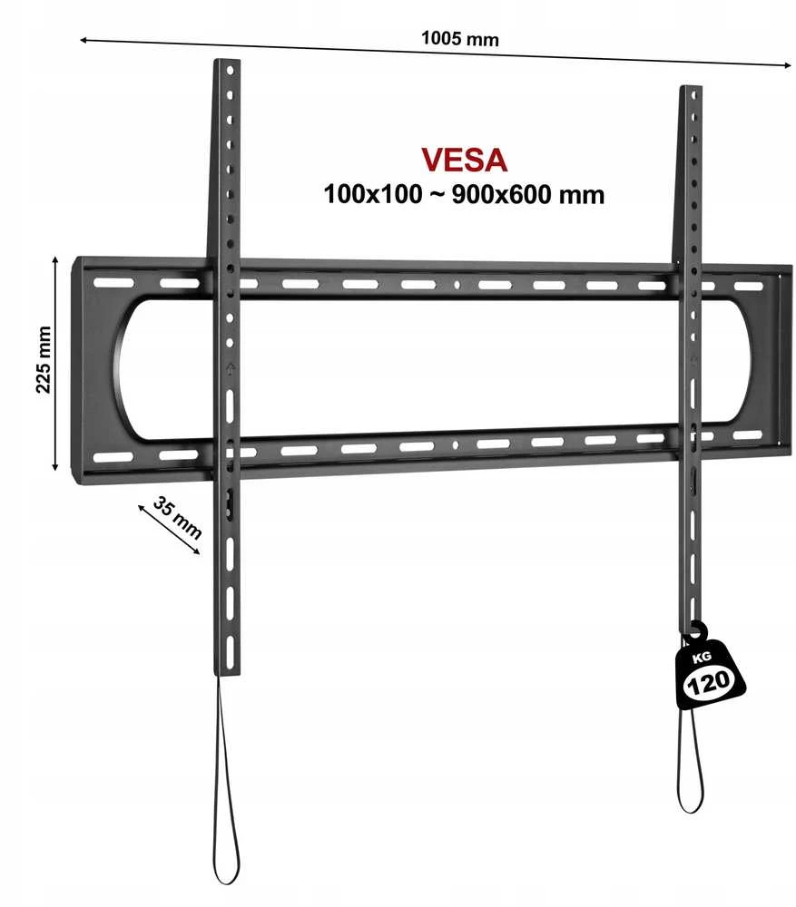 Fiber Novelty C6F - Itin plonas tvirtas sieninis laikiklis LCD LED Plazma televizoriams 55"-120"