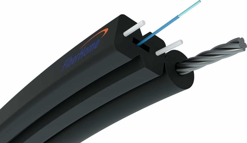 S-NOTKSP, vienmodis, 1J, G.657A1, 0.6kN, 5.2mm lauko plokščias šviesolaidinis kabelis 1F, Fiberhome