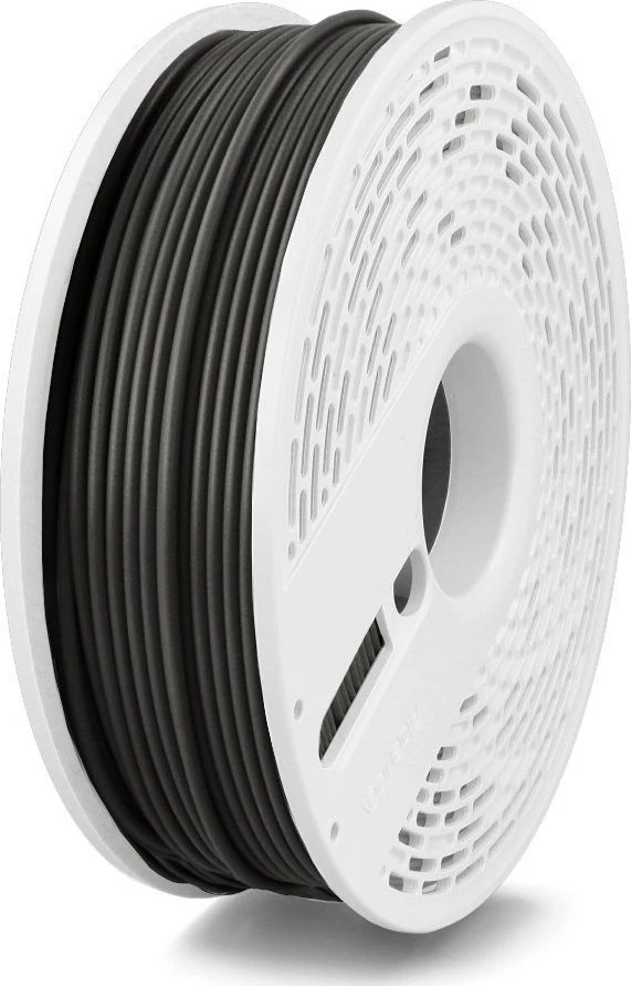 Juodas Fiberlogy PETG 2.85 mm siūlas ant baltos ritės