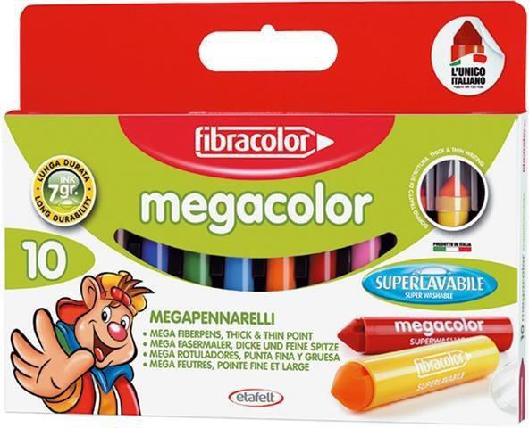 Fibracolor Megacolor flomasteriai, 10 spalvų