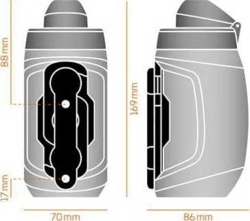 Gertuvė Fidlock TWIST single bottle 450 juoda permatoma