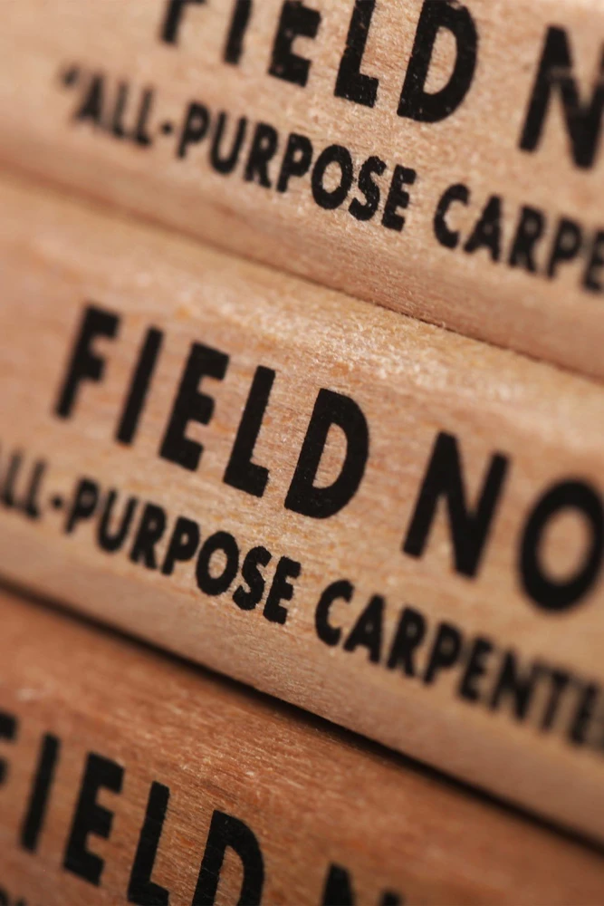 Field Notes dailidės pieštukai iš arti