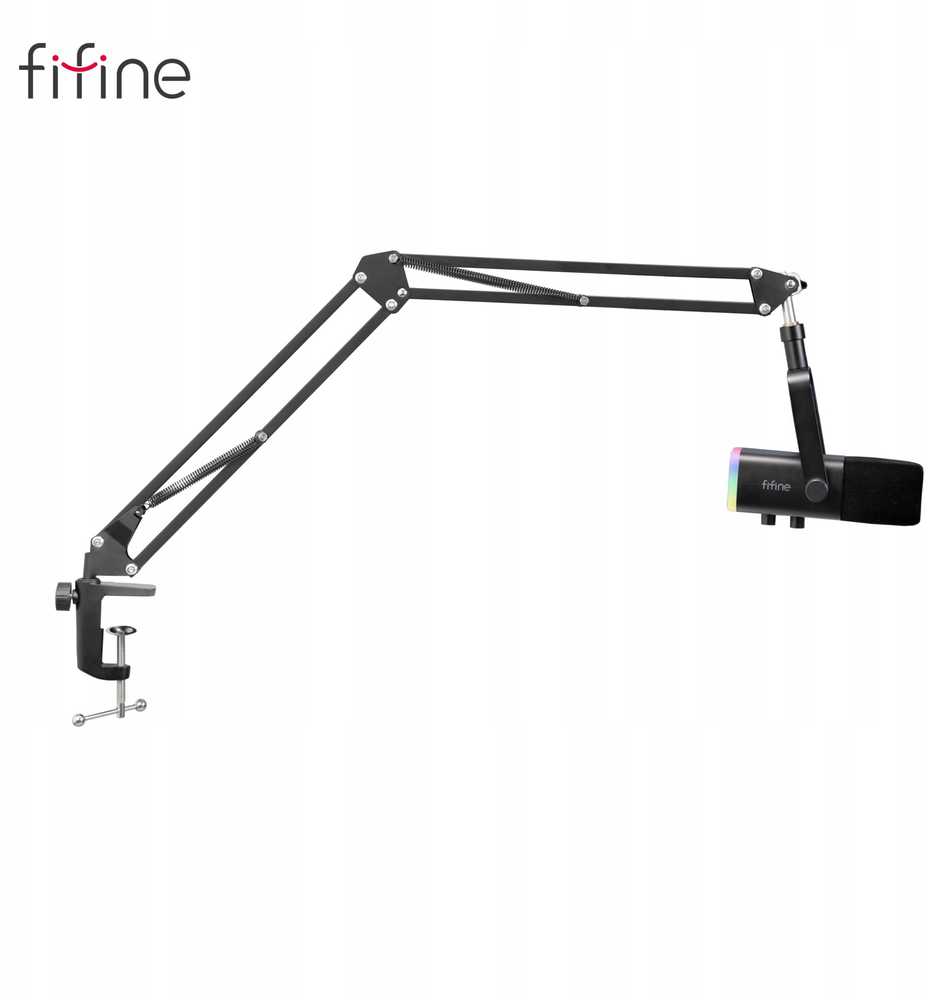 Fifine AM8T AMPLIGAME USB/XLR RGB mikrofon dynamiczny studyjny ze statywem juoda