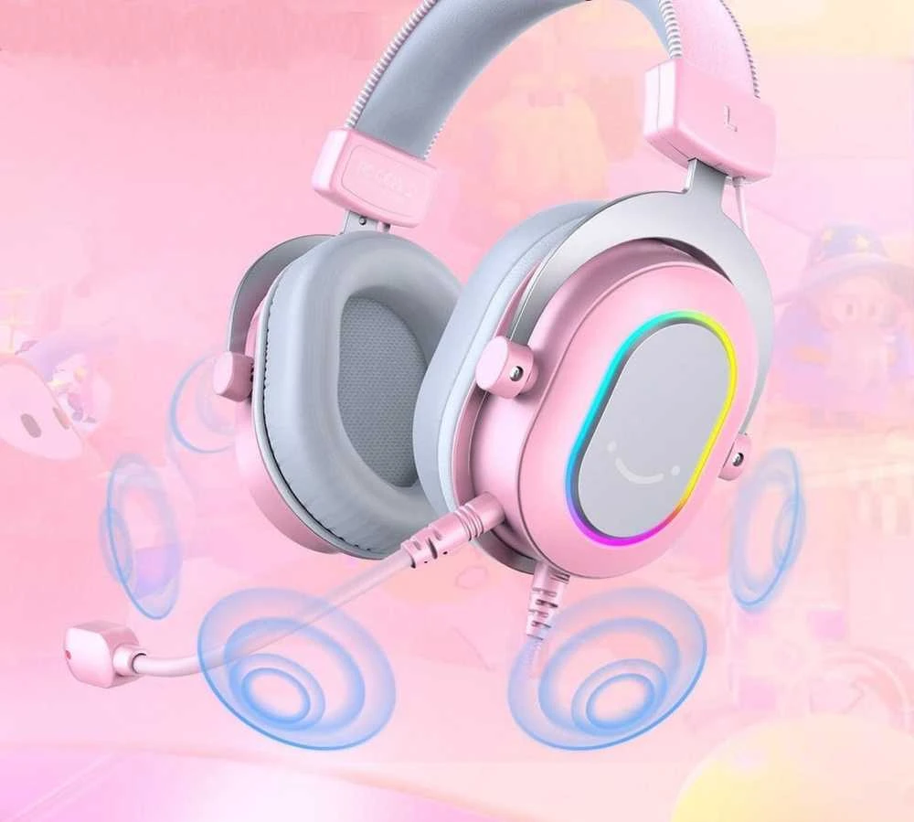 Ausinės Fifine Ausinės studijinės su lankeliu ant galvos FIFINE H6P AmpliGame RGB dźwięk przestrzenny 7.1