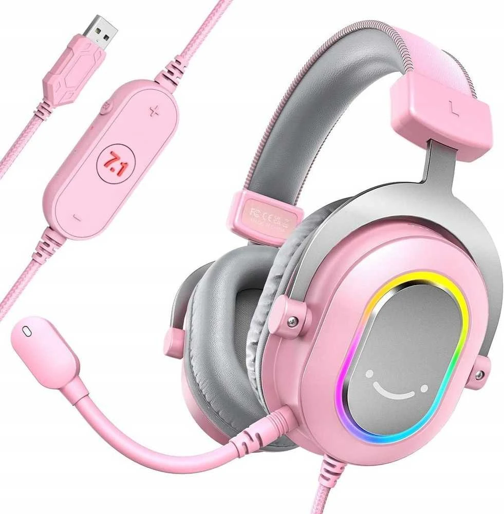 Ausinės Fifine Ausinės studijinės su lankeliu ant galvos FIFINE H6P AmpliGame RGB dźwięk przestrzenny 7.1