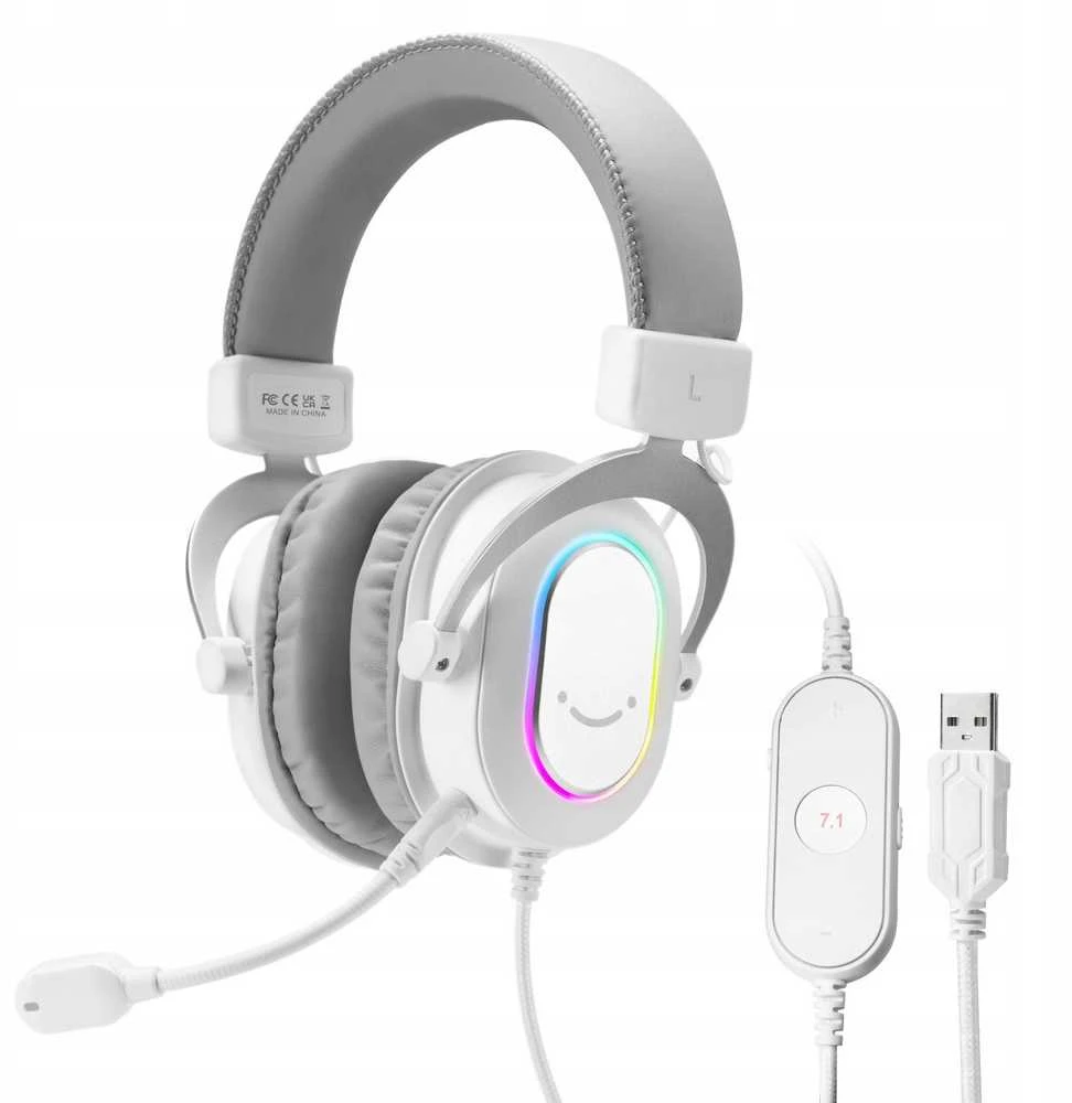 Ausinės Fifine Ausinės studijinės su lankeliu ant galvos FIFINE H6W AmpliGame RGB dźwięk przestrzenny 7.1