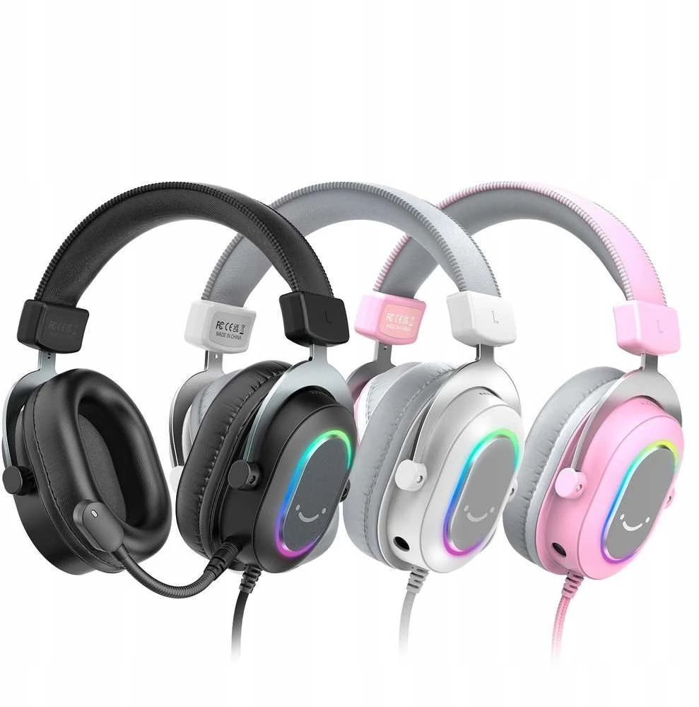 Ausinės Fifine Ausinės studijinės su lankeliu ant galvos FIFINE H6W AmpliGame RGB dźwięk przestrzenny 7.1
