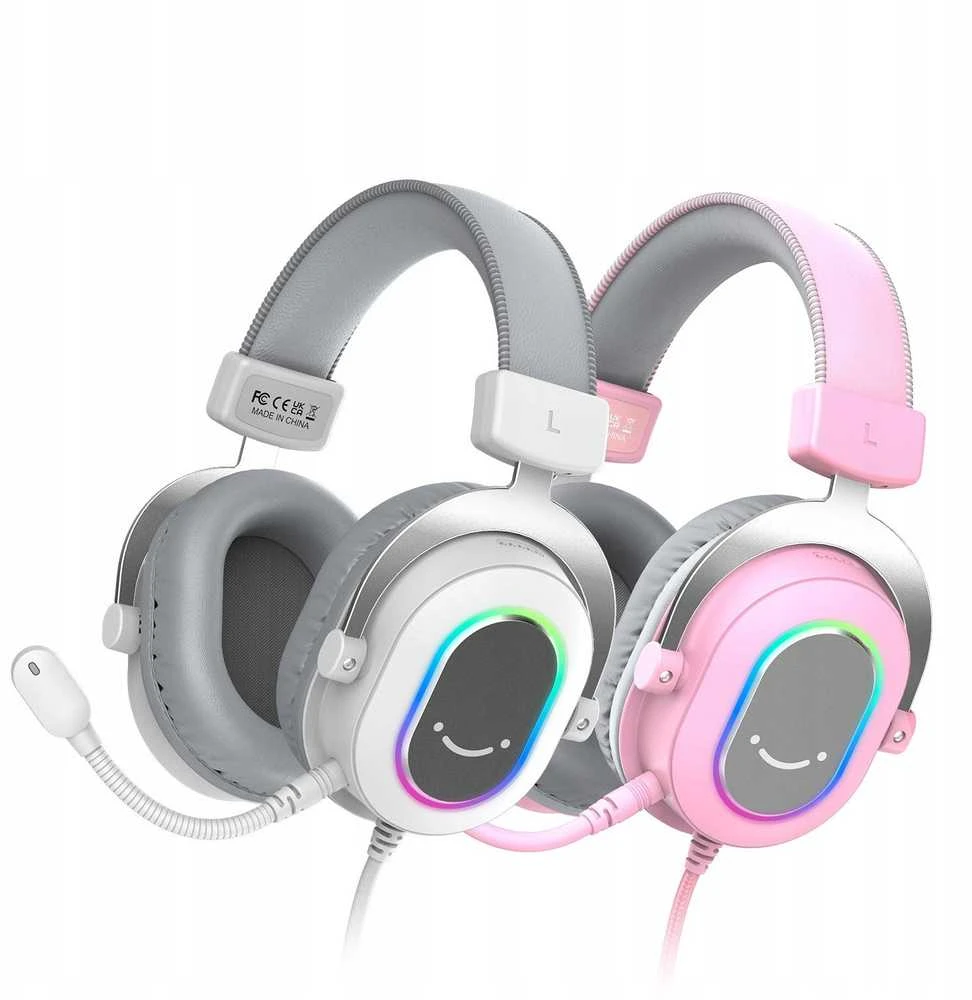 Ausinės Fifine Ausinės studijinės su lankeliu ant galvos FIFINE H6W AmpliGame RGB dźwięk przestrzenny 7.1