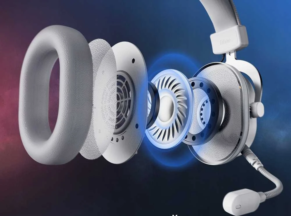 Ausinės Fifine Ausinės studijinės su lankeliu ant galvos FIFINE H6W AmpliGame RGB dźwięk przestrzenny 7.1