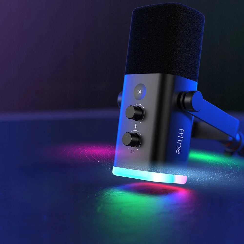 Fifine Microphone Fifine TAM8 XLR/USB mikrofon studyjny dynamiczny su ramieniem juoda