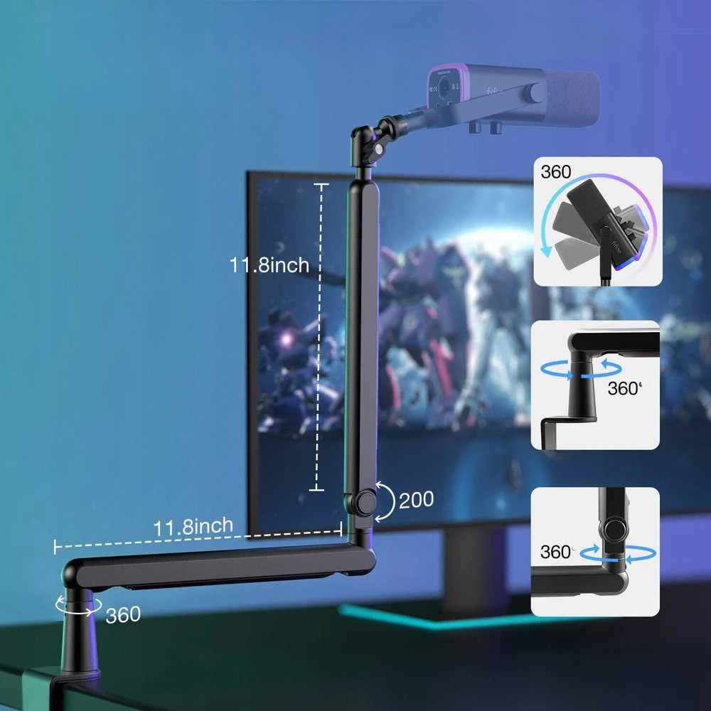 Nezatříděno Fifine TAM8 XLR/USB mikrofon studyjny dynamiczny su ramieniem juoda