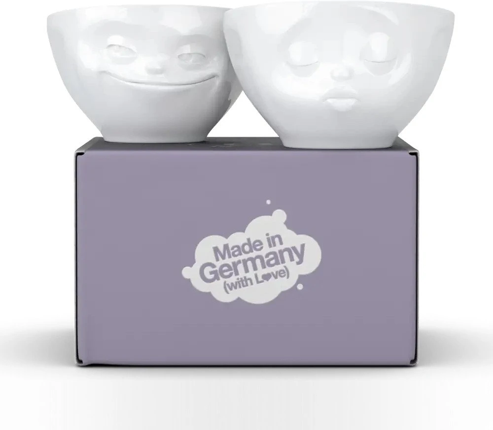 Fiftyeight Products „FIFTYEIGHT“ dubenėlių rinkinys, 200 ml – „Grinning & Kissing“, baltas