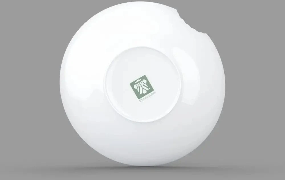 Fiftyeight Products PENKIASDEŠIMT AŠTUONIOS 2 mažos gilios lėkštės su įkandimu Ø 18 cm baltos