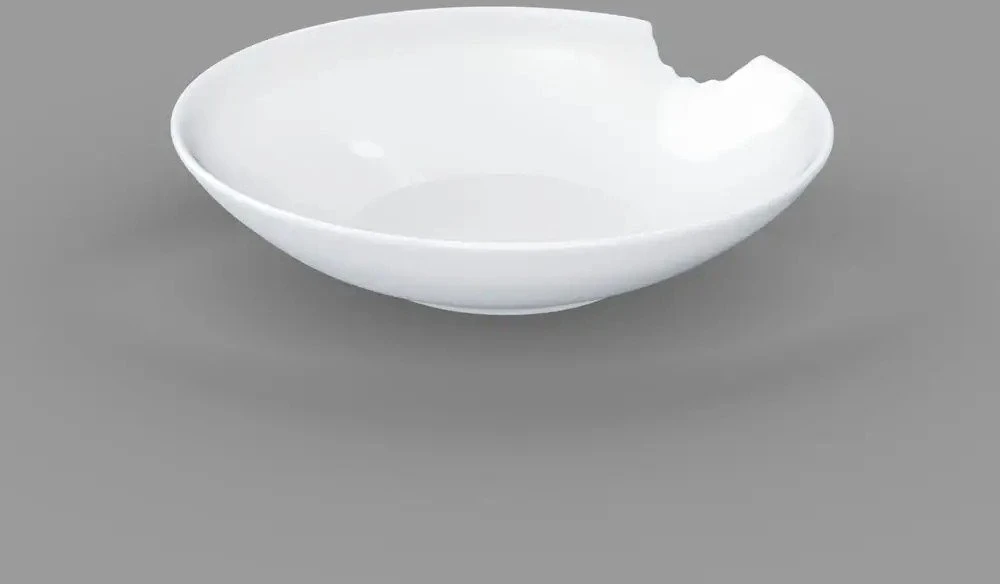 Fiftyeight Products PENKIASDEŠIMT AŠTUONIOS 2 mažos gilios lėkštės su įkandimu Ø 18 cm baltos