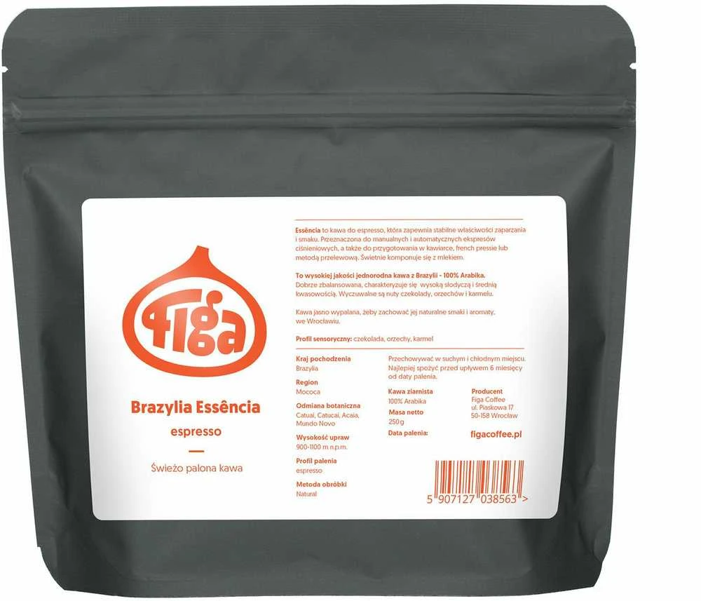 Figa Coffee Brazil Essencia Espresso 250 g kavos pupelės