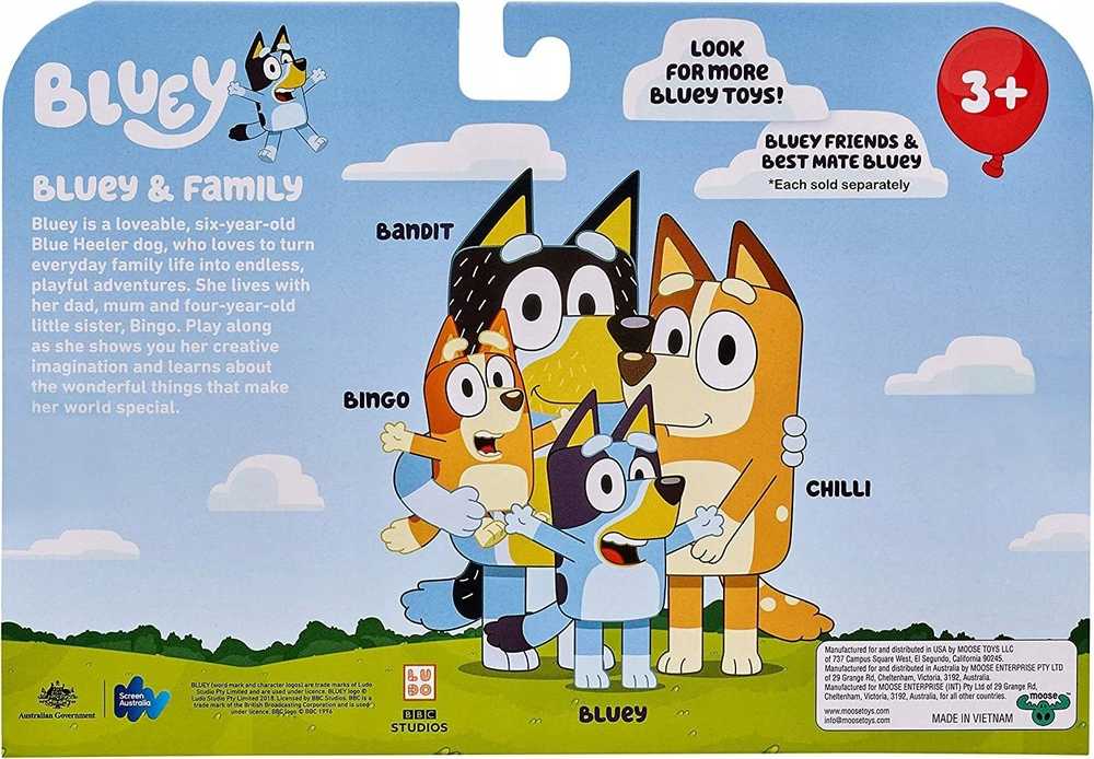 TM Toys Figūrėlių rinkinys Bluey šeima 4 vnt