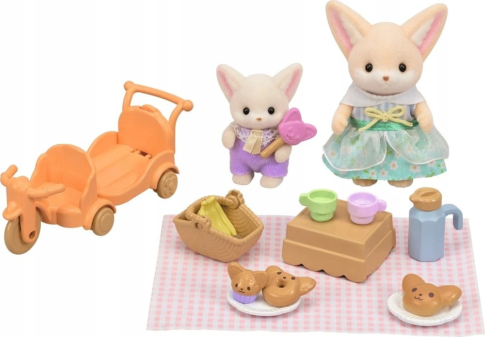 Sylvanian Families Epoch Figūrėlės lapiukų šeimyna su pikniko aksesuarais