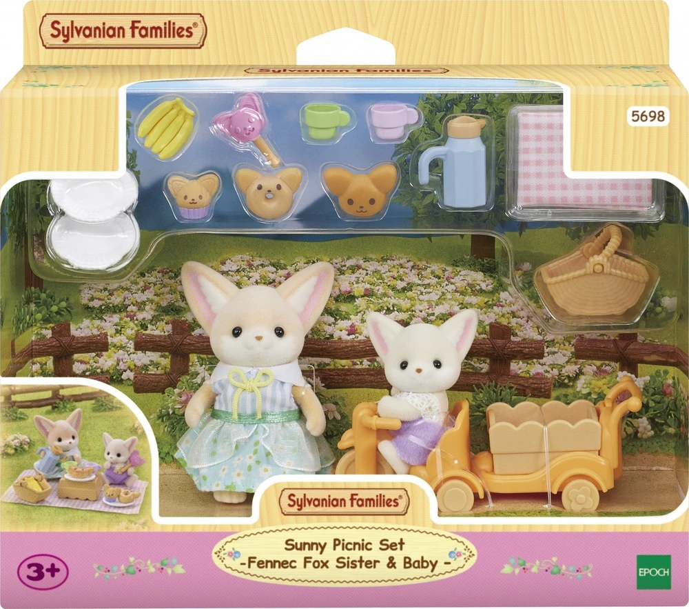 Sylvanian Families Epoch Figūrėlės lapiukų šeimyna su pikniko aksesuarais