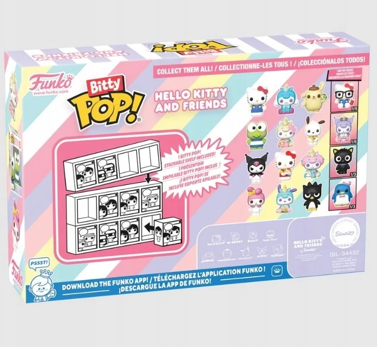 FUNKO Bitty POP! Figūrėlių rinkinys: Sanrio: Hello Kitty - Keroppi, ~3 cm (4 vnt.)