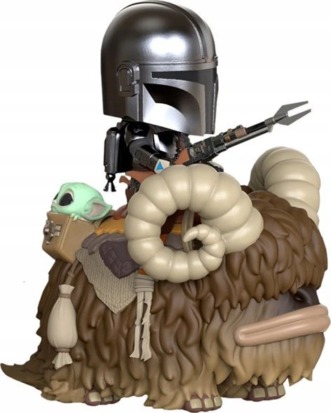 Figūrėlė Funko Pop Deluxe Star Wars - Mando on Bantha with Child in Bag Toy Figure (17.1 cm)