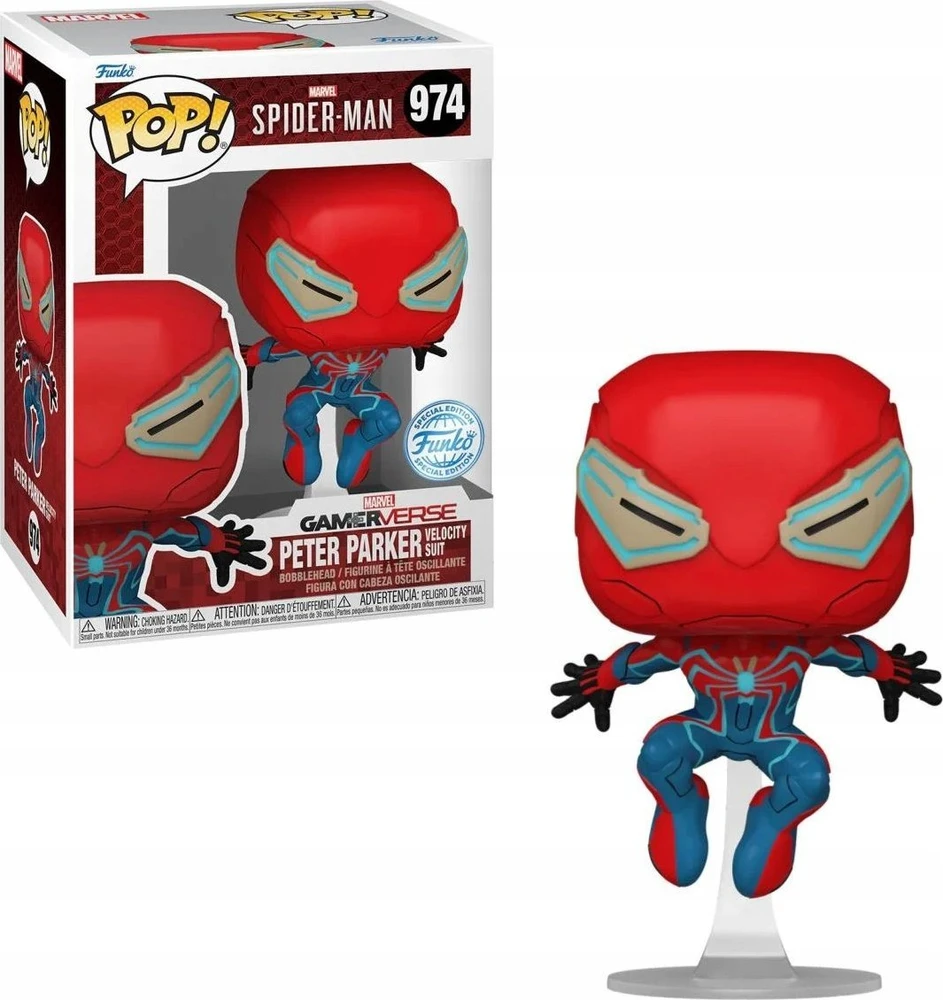 FUNKO POP! Vinilinė figūrėlė: Marvel Spiderman - Peter Parker Velocity Suit, 9 cm