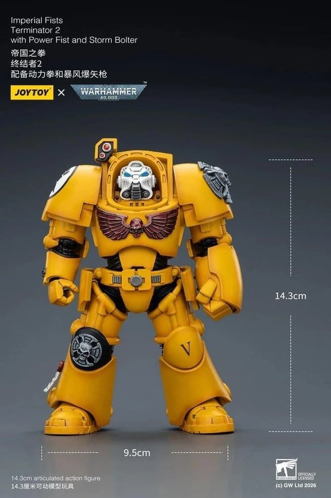 Figūrėlė Hasbro Figūrėlė Warhammer 40k Imperial Fists Terminator 2 su galios kumščiu ir šturmo boltoriu 1/18 14 cm
