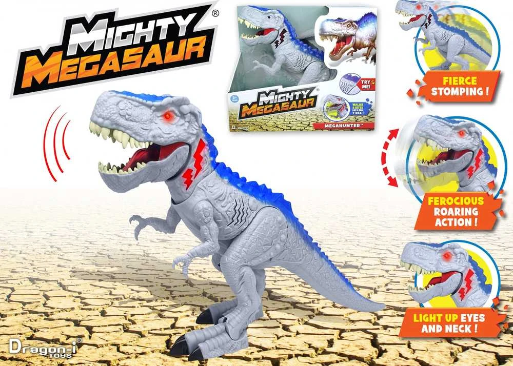 Hedo Mighty Megasaur Dinozauras Žaislas Pilkas Mėlynas