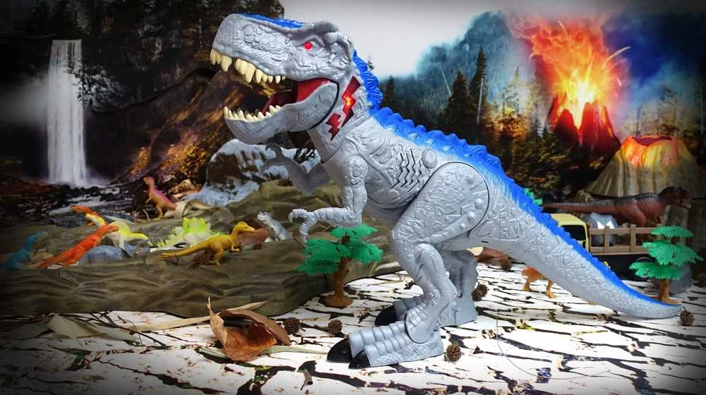 Hedo Mighty Megasaur Dinozauras Žaislas Pilkas Mėlynas