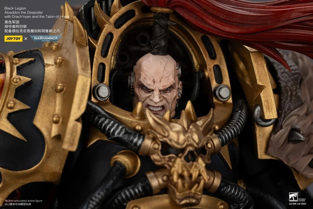 Figūrėlė Jada Toys Figūrėlė Warhammer 40k Juodas Legion Abaddon the Despoiler su Drach'nyen ir Horuso Nagais 16 cm