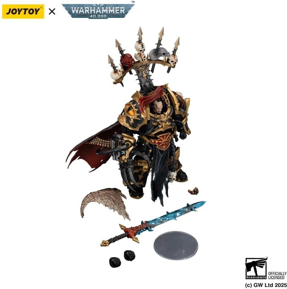 Figūrėlė Jada Toys Figūrėlė Warhammer 40k Juodas Legion Abaddon the Despoiler su Drach'nyen ir Horuso Nagais 16 cm