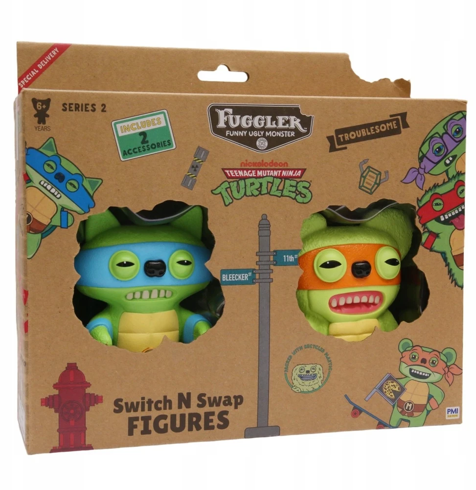 Pmi Kids World FUGGLER S2 keičiamų stilių figūrėlės - 2 vnt. rinkinys (Leonardo ir Michelangelo)