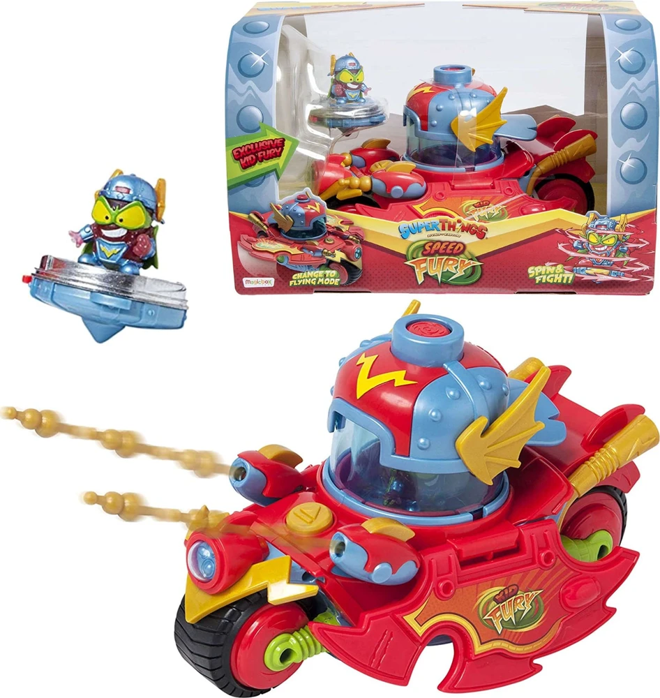 „Figūrėlė Magic Box Super Things“ – „Važiuoklė Speed Fury i Kid Fury“ (PSTSP112IN60)