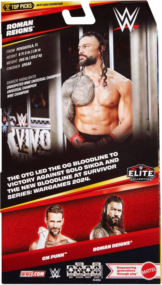 Figūrėlė Mattel WWE Elite Collection Roman Reigns (JHV14)