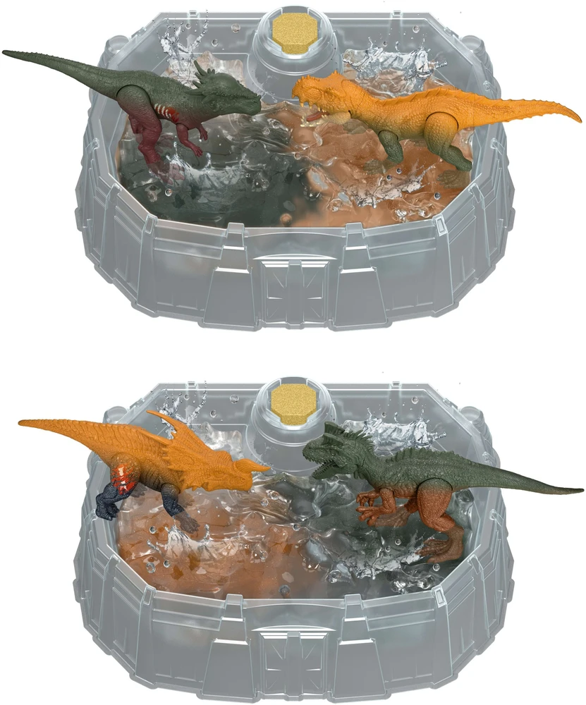 Mattel JURASSIC WORLD rinkinys su spalvų keitimo funkcija – Kovų arena (JDC59)