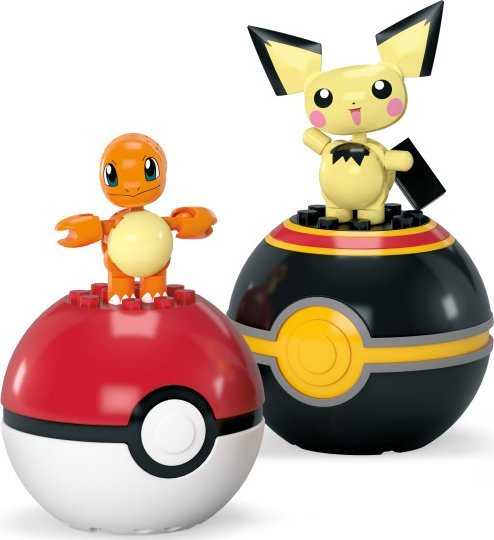 MEGA Pokemon Charmander ir Pichu HXP13 CONSTRUX statybiniai blokeliai
