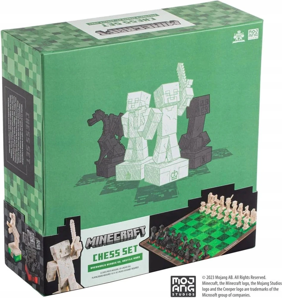 „Noble Collection France Minecraft“ – šachmatų rinkinys „Overworld Heroes vs. Hostile Mobs“