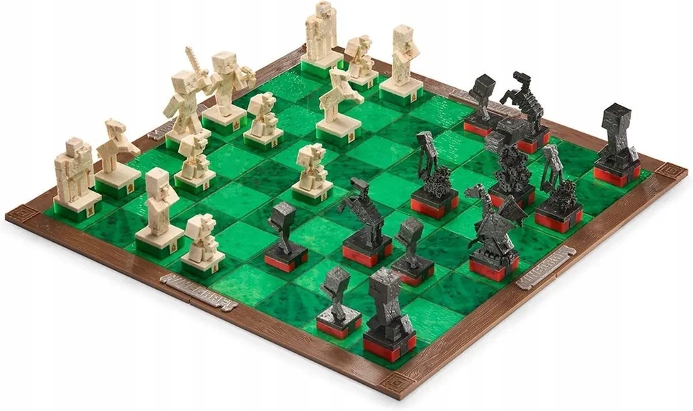 „Noble Collection France Minecraft“ – šachmatų rinkinys „Overworld Heroes vs. Hostile Mobs“