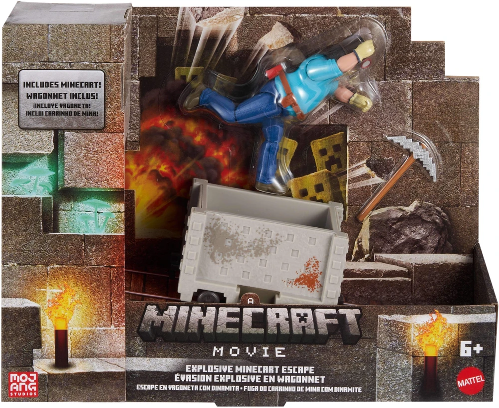 Mattel Minecraft - Steve'o ir kasyklų vežimėlio filmas (JGP20)