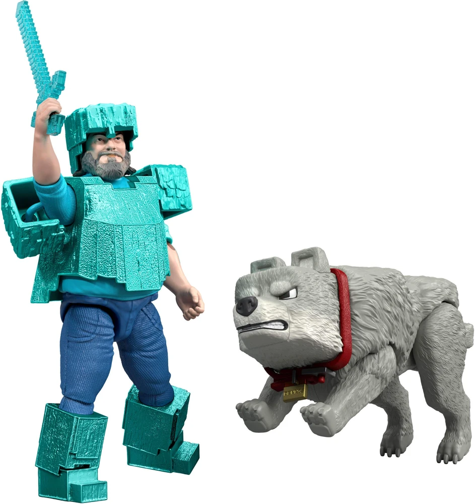 Mattel Figūrėlė Minecraft Steve su vilku Dennisu