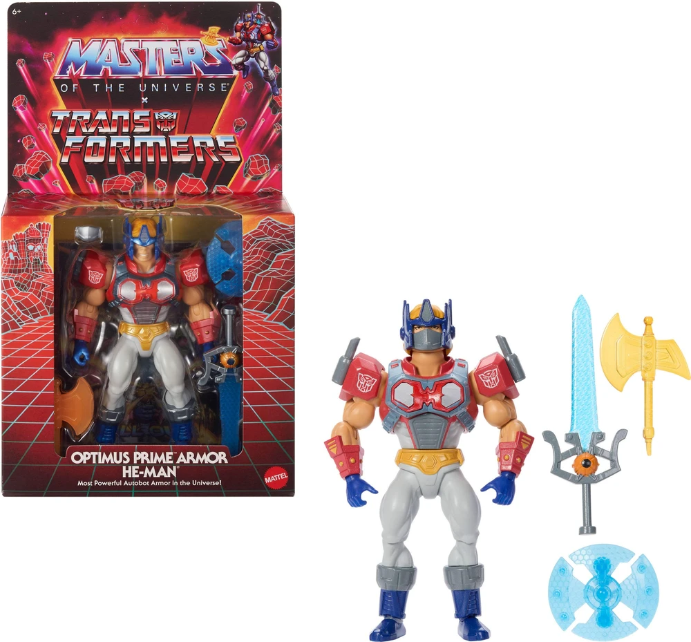 Mattel Figūrėlė Masters of the Universe Origins x Transformers Optimus Prime He-Man 14 cm