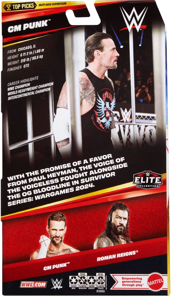 Figūrėlė Mattel WWE Elite Collection Top Picks CM Punk (JHV13)
