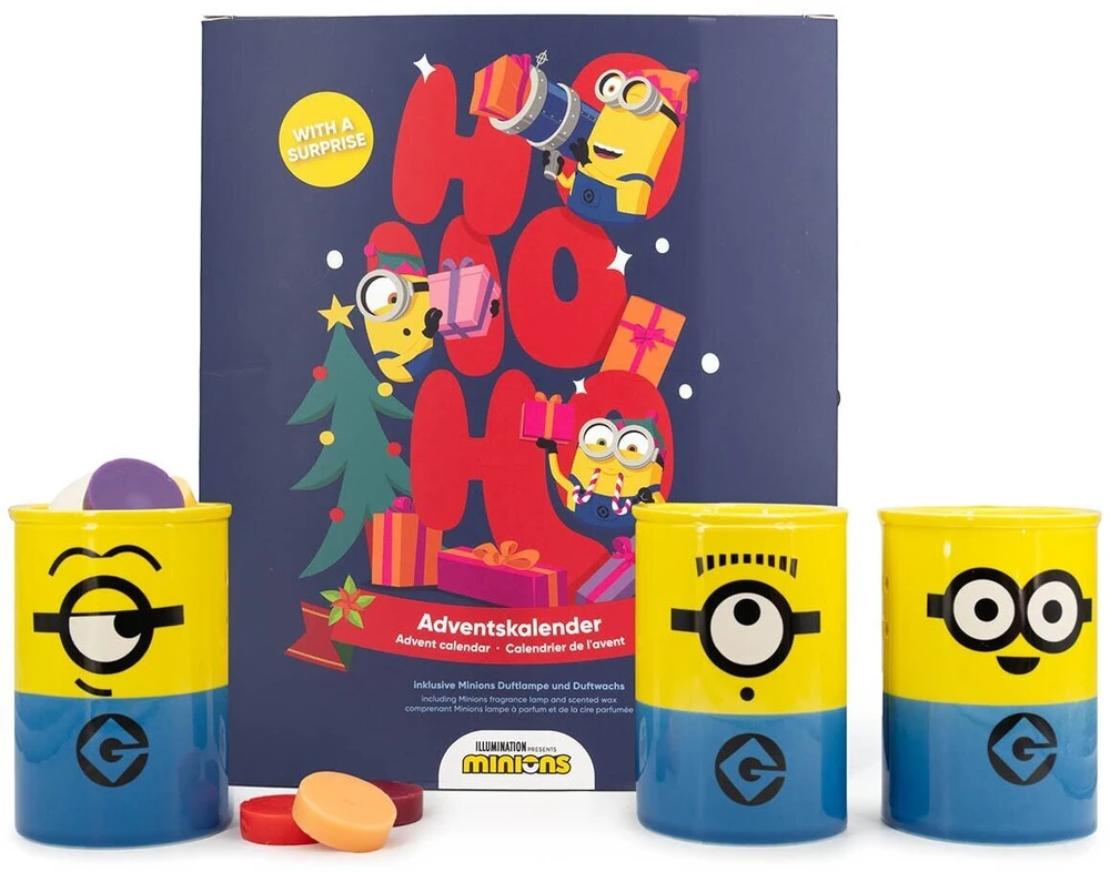 Minions Advento kalendorius su kvapnia Minionų žvake