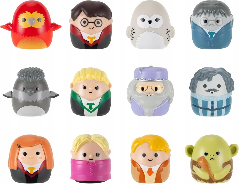 SQUISHMALLOWS SQUISH-A-LONGS kolekcinės figūrėlės - Haris Poteris, 12 vnt., 2,5 cm